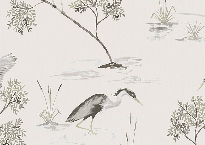 Cranes, Fresh Cream - Roller Blind - Image 6